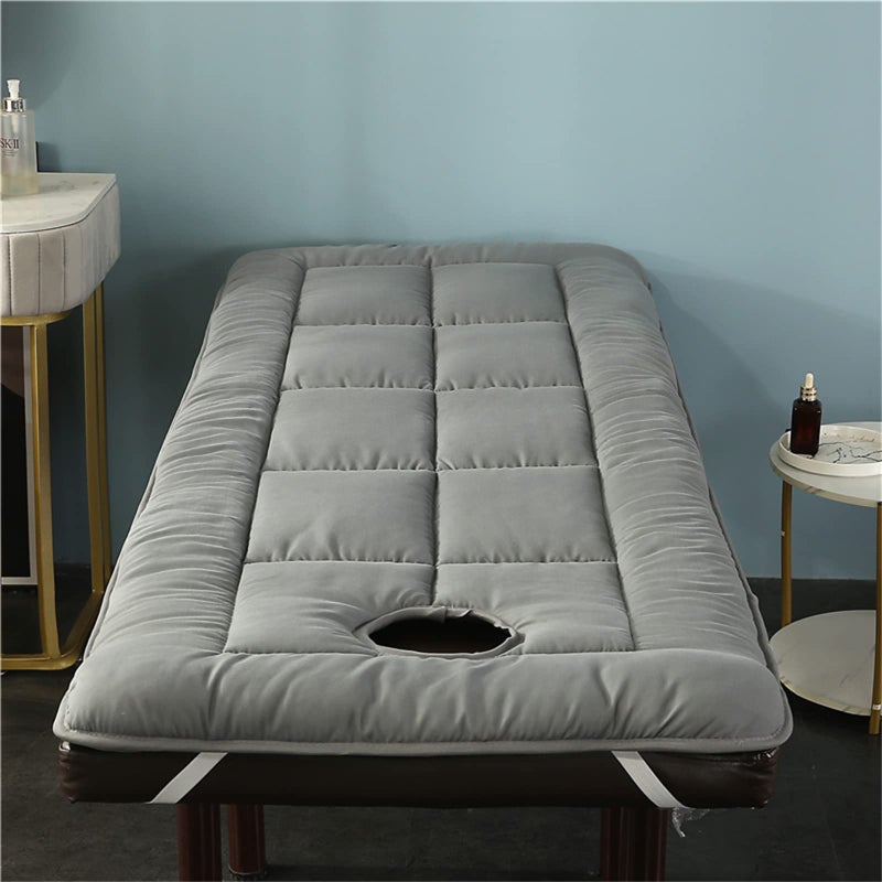 Spa Massage Table Pad  Face Cradle Set  Soft and Comfortable Thick Facial Bed and Headrest Cover 75x315 Thickened Mattress with Holes